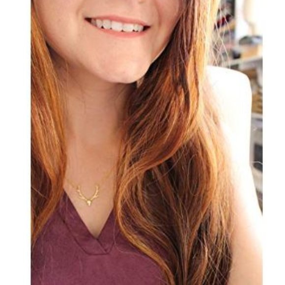 Elk Deer Antlers Necklace (Gold) - Picture 2 of 7